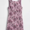 Mini-jurk met bloemenprint, boothals en open rug