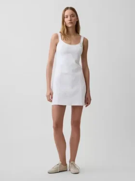 Mini-jurk met denim inzetstukken