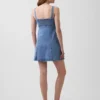 Mini-jurk met denim inzetstukken