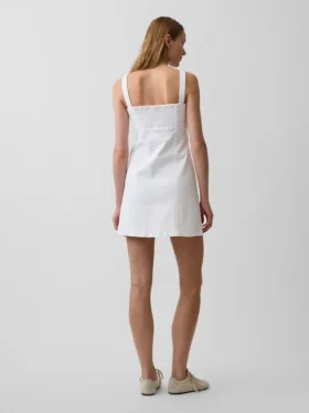 Mini-jurk met denim inzetstukken