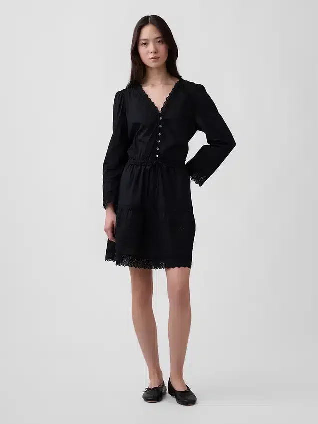 Mini-jurk met kanten rand