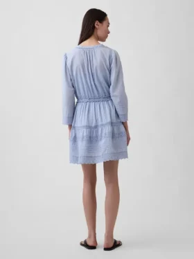 Mini-jurk met kanten rand