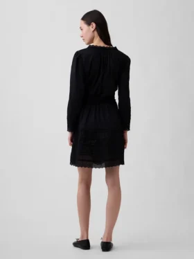 Mini-jurk met kanten rand