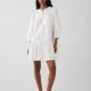 Mini-jurk met lage taille en kanten rand