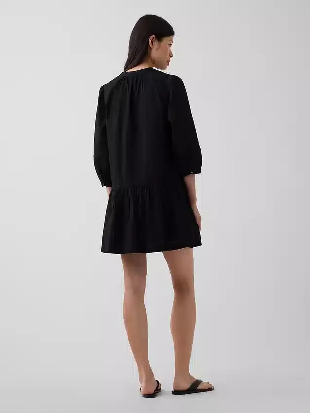 Mini-jurk met lage taille en kanten rand