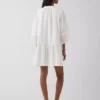 Mini-jurk met lage taille en kanten rand