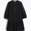 Mini-jurk met lage taille en kanten rand