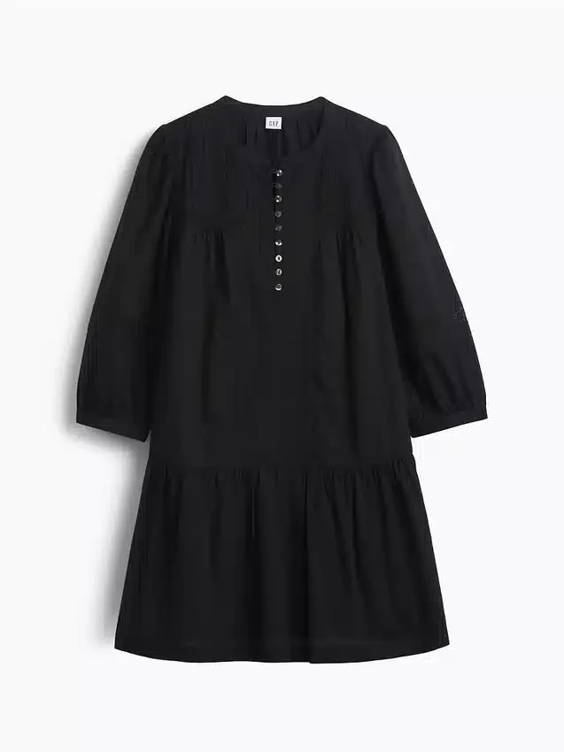 Mini-jurk met lage taille en kanten rand
