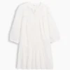 Mini-jurk met lage taille en kanten rand