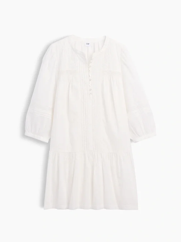 Mini-jurk met lage taille en kanten rand