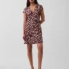 Mini-jurk met V-hals en print
