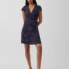 Mini-jurk met V-hals en print