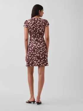 Mini-jurk met V-hals en print