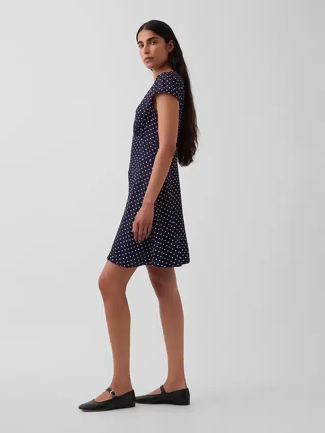 Mini-jurk met V-hals en print