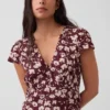 Mini-jurk met V-hals en print
