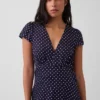 Mini-jurk met V-hals en print