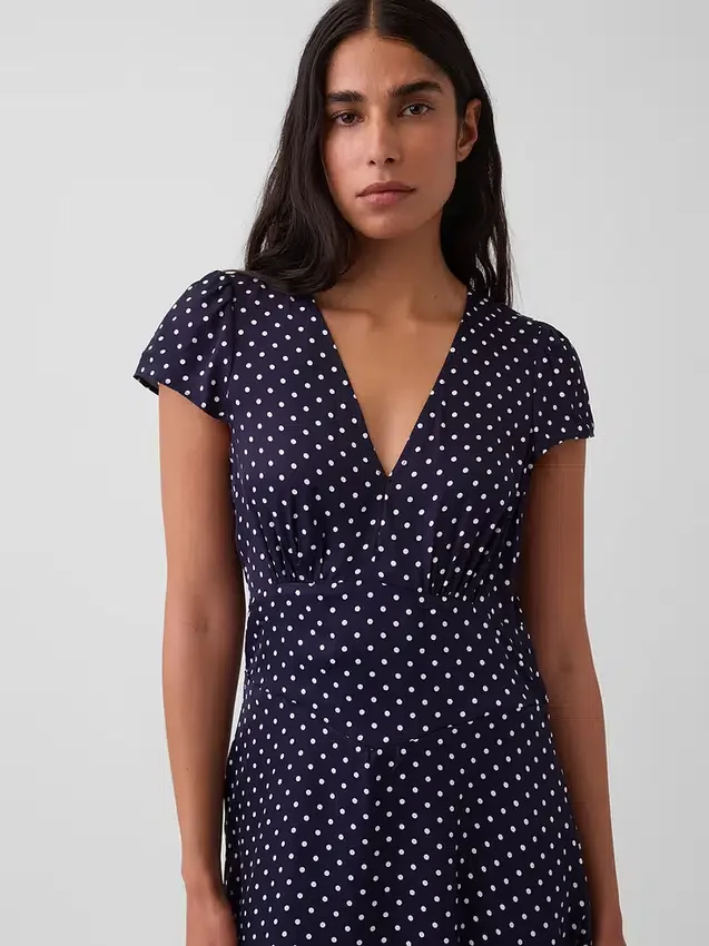 Mini-jurk met V-hals en print