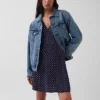 Mini-jurk met V-hals en print