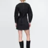 Mini-jurk van denim met tonvormige mouwen