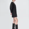 Mini-jurk van denim met tonvormige mouwen