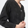 Mini-jurk van denim met tonvormige mouwen