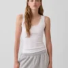 Mini-pyjama-tanktop met ribboord en kanten rand