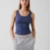 Mini-pyjama-tanktop met ribboord en kanten rand