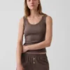 Mini-pyjama-tanktop met ribboord en kanten rand