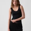 Mini-pyjama-tanktop met ribboord en kanten rand
