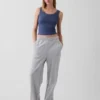 Mini-pyjama-tanktop met ribboord en kanten rand