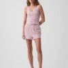 Mini-pyjama-tanktop met ribboord en kanten rand
