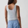 Mini-pyjama-tanktop met ribboord en kanten rand