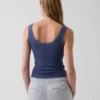 Mini-pyjama-tanktop met ribboord en kanten rand