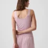Mini-pyjama-tanktop met ribboord en kanten rand