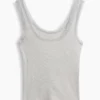 Mini-pyjama-tanktop met ribboord en kanten rand