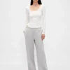 Mini-pyjamatop met ribbel en kanten rand