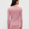 Mini-pyjamatop met ribbel en kanten rand