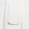 Mini-pyjamatop met ribbel en kanten rand