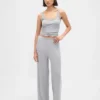 Mini-rib pyjama-broek met wijde pijpen