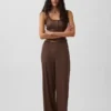 Mini-rib pyjama-broek met wijde pijpen