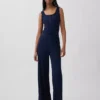 Mini-rib pyjama-broek met wijde pijpen