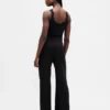 Mini-rib pyjama-broek met wijde pijpen