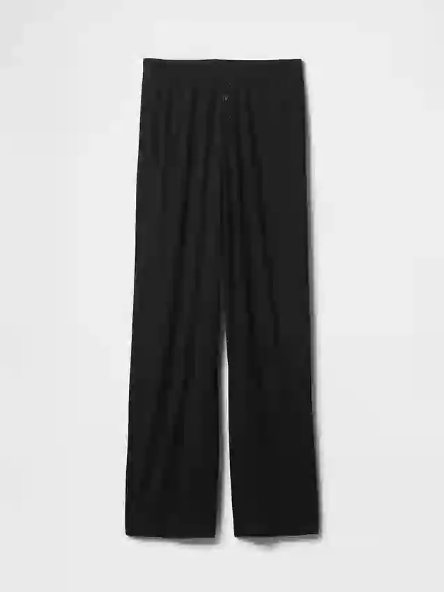 Mini-rib pyjama-broek met wijde pijpen