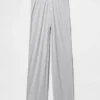Mini-rib pyjama-broek met wijde pijpen