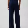 Mini-rib pyjama-broek met wijde pijpen