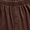 Mini-rib pyjama-broek met wijde pijpen