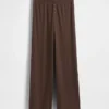 Mini-rib pyjama-broek met wijde pijpen