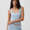 Mini-ribkant Henley-pyjama-tanktop