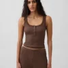 Mini-ribkant Henley-pyjama-tanktop
