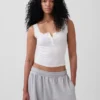Mini-ribkant Henley-pyjama-tanktop